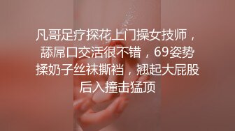 凡哥足疗探花上门操女技师，舔屌口交活很不错，69姿势揉奶子丝袜撕裆，翘起大屁股后入撞击猛顶